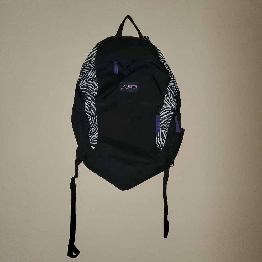 Jansport backpack with zebra design